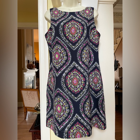 Crown And Ivy Navy Dress Crown Ivy Navy Blue Cream Shift Dress REVAMPT Crown And Ivy Navy Dress Crown Ivy Navy Blue Cream Shift Dress REVAMPT